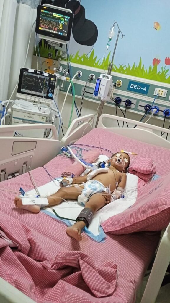 ప్రాణాపాయ స్థితిలో పసిబాబు.