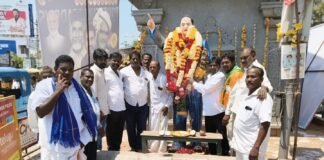 చంద్రగిరిలో అంబేద్కర్ ఆశయ పోరాటం సమితి సభ్యుల ఆధ్వర్యంలో *డాక్టర్*బి.ఆర్* *అంబేద్కర్*గారి 135వ జయంతి వేడుకలు*