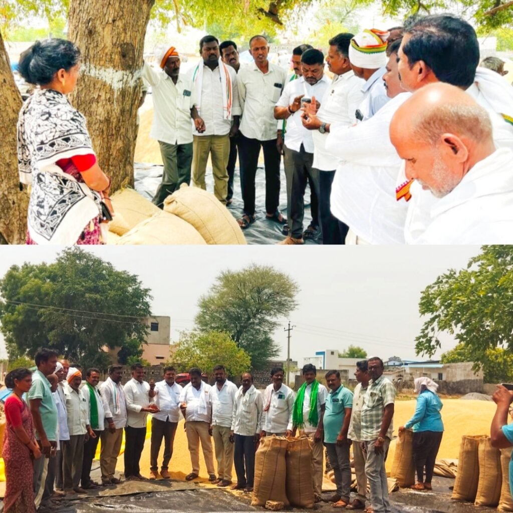 “రైతులెవ్వరూ అధైర్యపడవద్దు” రైతు పండించిన వరి ధాన్యం చివరి గింజ వరకు కొనుగోలు చేస్తాం “కాంగ్రెస్ పార్టీ మండల అధ్యక్షులు- లింగాల శ్రీనివాస్”