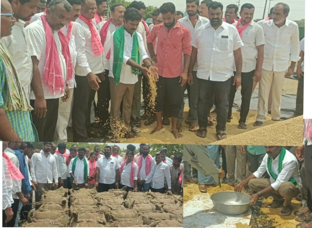 “అకాల వర్షానికి తడిసిన ధాన్యాన్ని ప్రభుత్వం ఎలాంటి షరతులు లేకుండా కొనుగోలు చేయాలి”  మాజీ ఎమ్మెల్యే రసమయి బాలకిషన్ డిమాండ్
