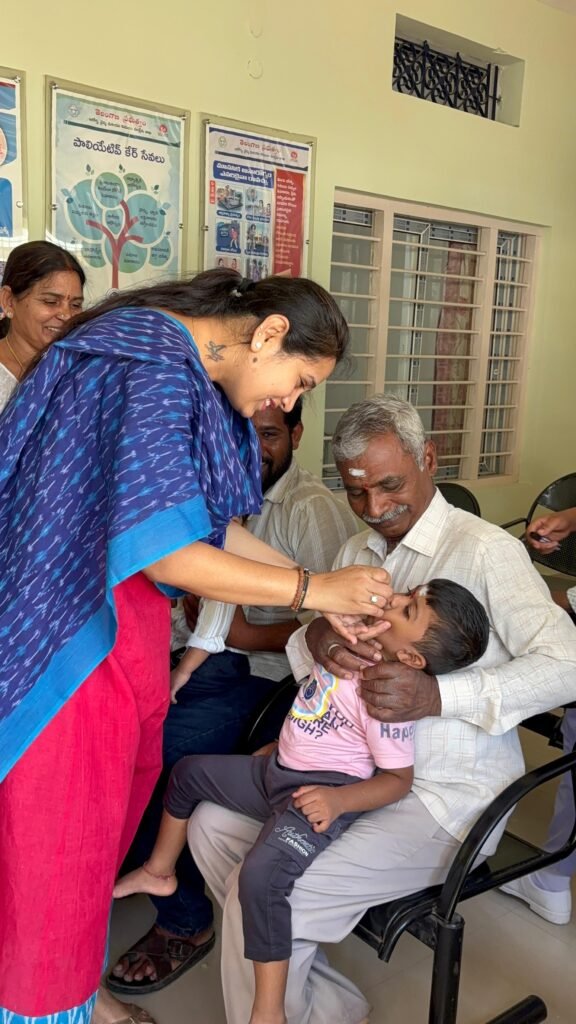 ఐదేళ్లలోపు చిన్నారులకు తప్పనిసరిగా పోలియో చుక్కలు వేయించండి సింధు ఆదర్శ్ రెడ్డి