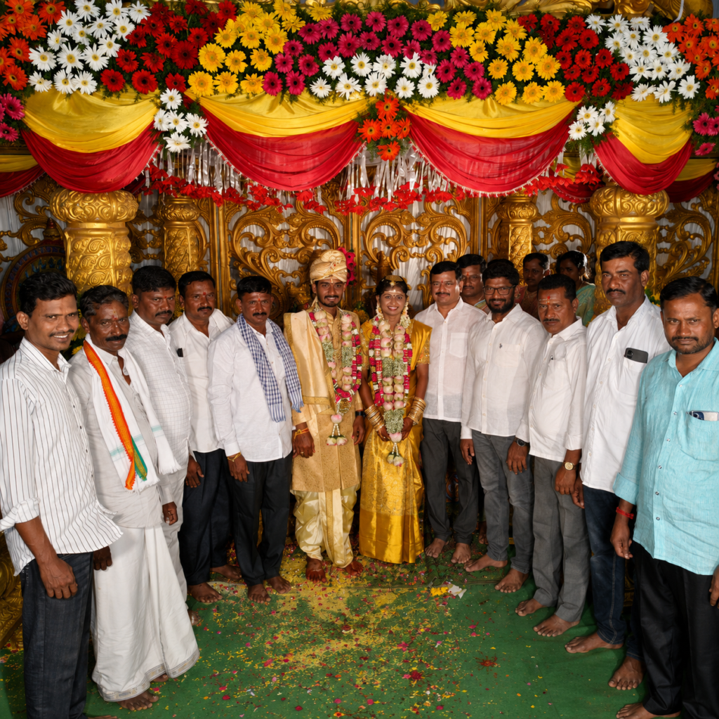 వివాహ వేడుకకు హాజరైన కాంగ్రెస్ నాయకులు ఎంజీఆర్