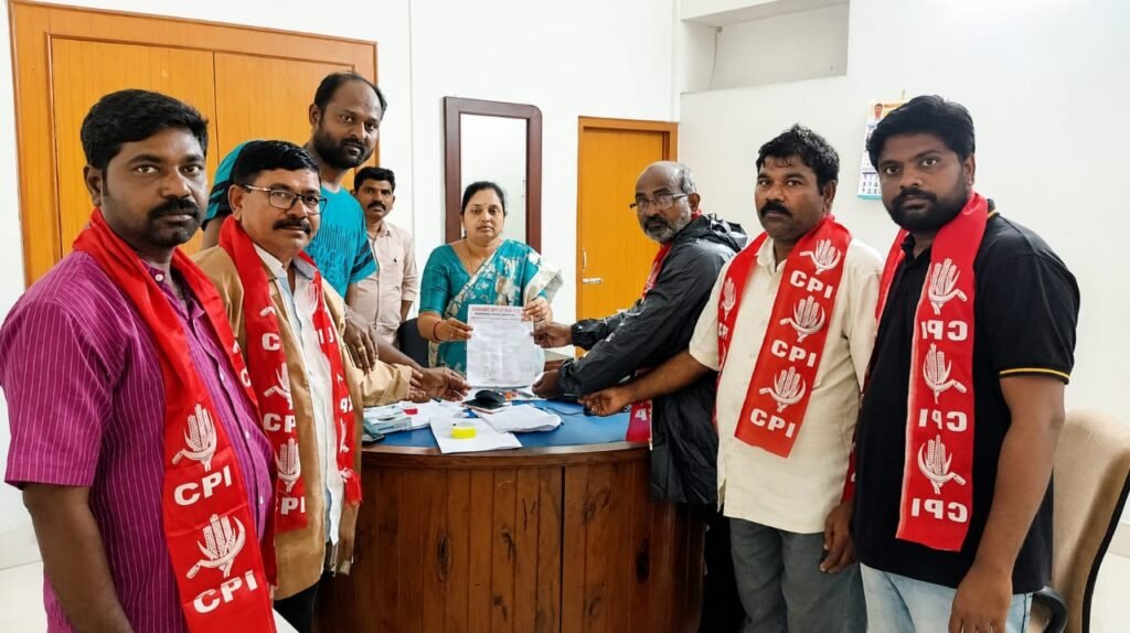 గుడిసెలకు పట్టాలు ఇచ్చి న్యాయం చేయాలి సిపిఐ