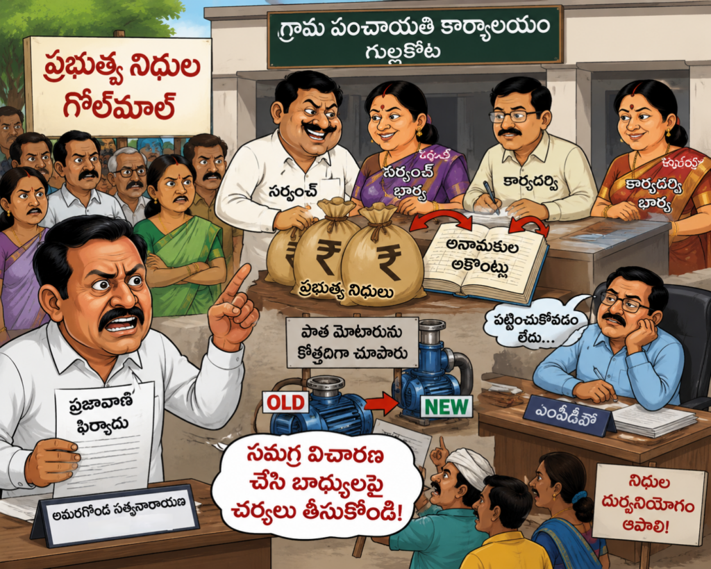 గుల్లకోటలో గ్రామ పంచాయతీ నిధుల మళ్లింపు: సమగ్ర విచారణకు గ్రామస్తుల డిమాండ్