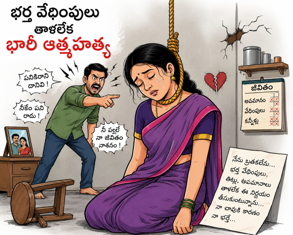 భర్త వేధింపులు తాళలేక ఫ్యాన్ కు ఉరి గోవిందరావుపేటలో విషాదం- కేసు నమోదు