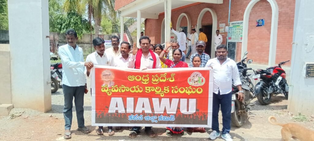 కలసపాడు 1 బి లో అసైన్మెంట్ పట్టాల భూములకు హద్దులు చూపించాలి*వ్యాకాసా ధర్నా*