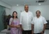 రాష్ట్ర మంత్రి అచ్చెన్నాయుడు ను కలిసిన మార్కెట్ యార్డ్ చైర్ పర్సన్ బల్లా పల్లవి