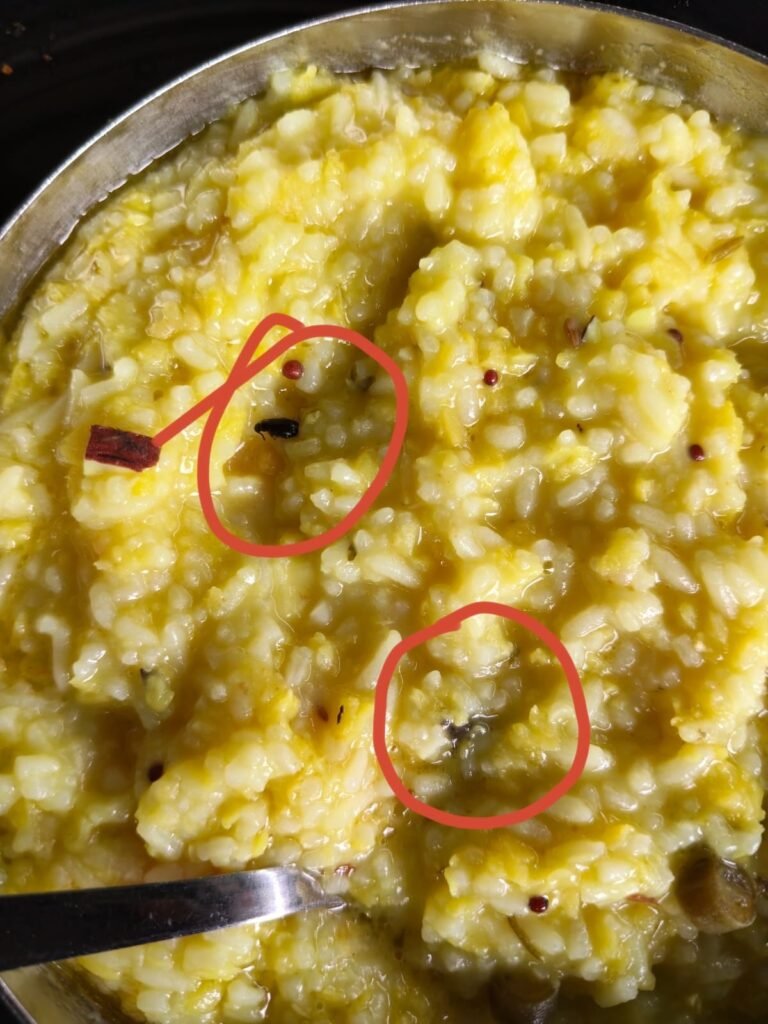 తాజా టిఫిన్స్‌లో పొంగలిలో పురుగులు!…..ఆహార నాణ్యతపై తీవ్ర ఆరోపణలు — చర్యలు తీసుకోవాలని వినియోగదారుల డిమాండ్
