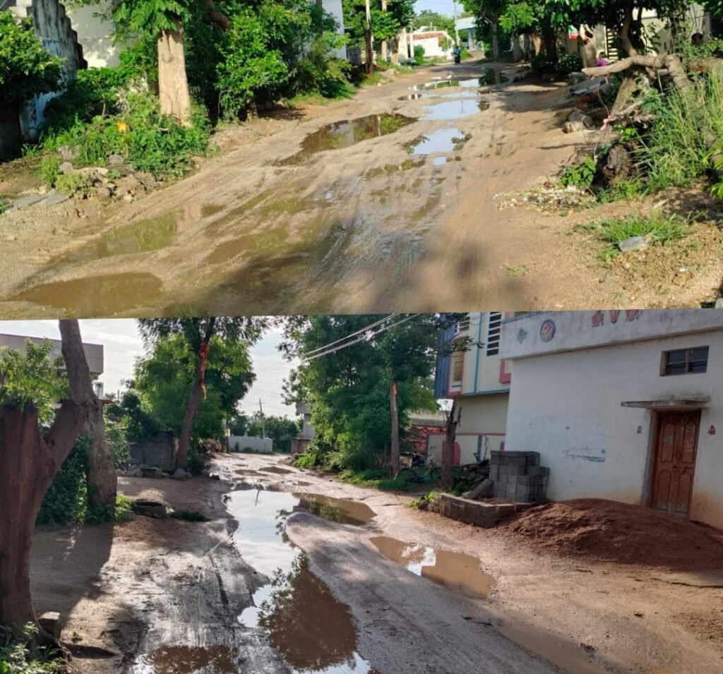 దేవక్కపల్లిలో గుంతలమయంగా రోడ్డు..    వాహన దారులకు,ప్రజలకు తప్పని ఇబ్బందులు