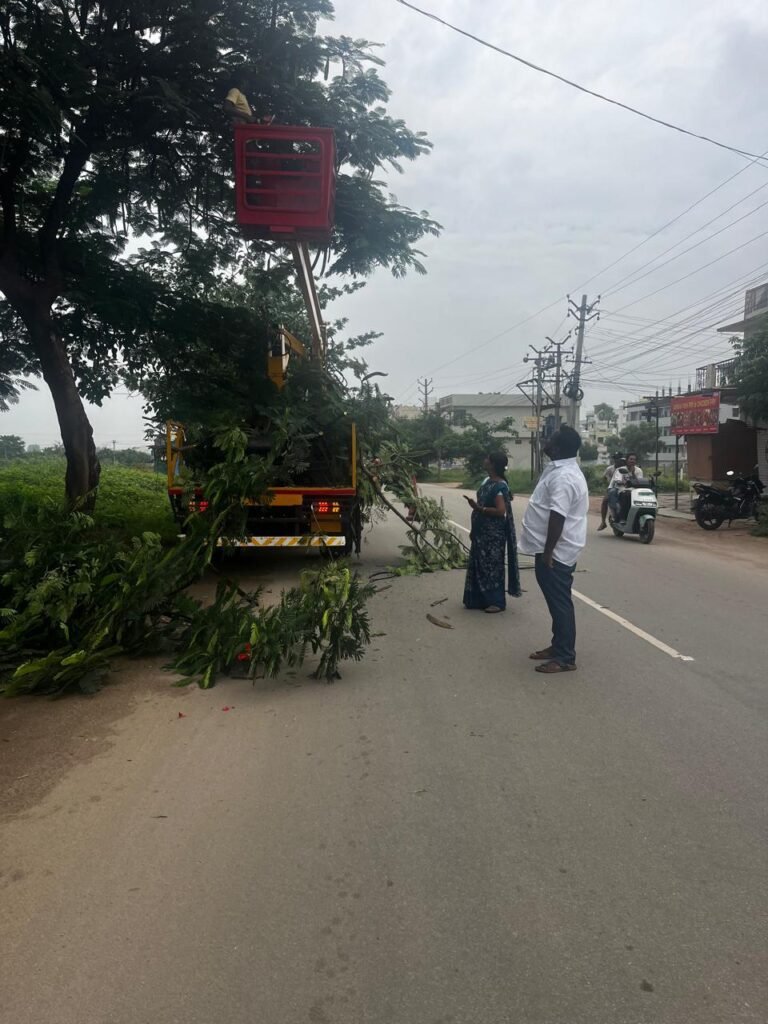 నిమజ్జనానికి మార్గం సుగమం చేసిన కేశపావుల వినోద్…వినాయక విగ్రహాల ఊరేగింపునకు అడ్డుగా ఉన్న చెట్ల కొమ్మల తొలగింపు