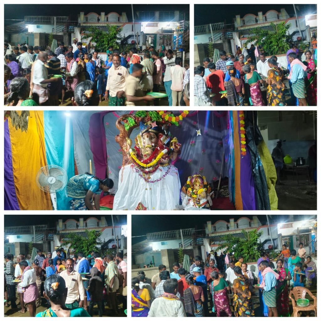 గూడెం గ్రామంలో గణేష్ మండపం దగ్గర అన్నప్రసాద కార్యక్రమం