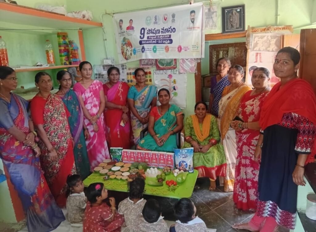 అంగన్వాడీ కేంద్రoలోగర్భిణీ లకు శ్రీమంతాలు చిన్నారుల కు అన్న ప్రాసన కార్యక్రమం