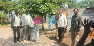 చెండేగావ్ గ్రామంలో సర్పంచ్ లక్ష్మణ్ సమక్షంలో ఇంటింటికి ఇంకుడు గుంత.