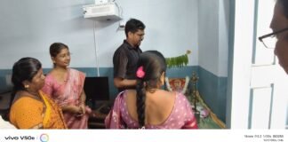 సరస్వతి మాత కు ప్రత్యేక పూజలు చేస్తున్న సావిత్రి సాయ గౌడ్
